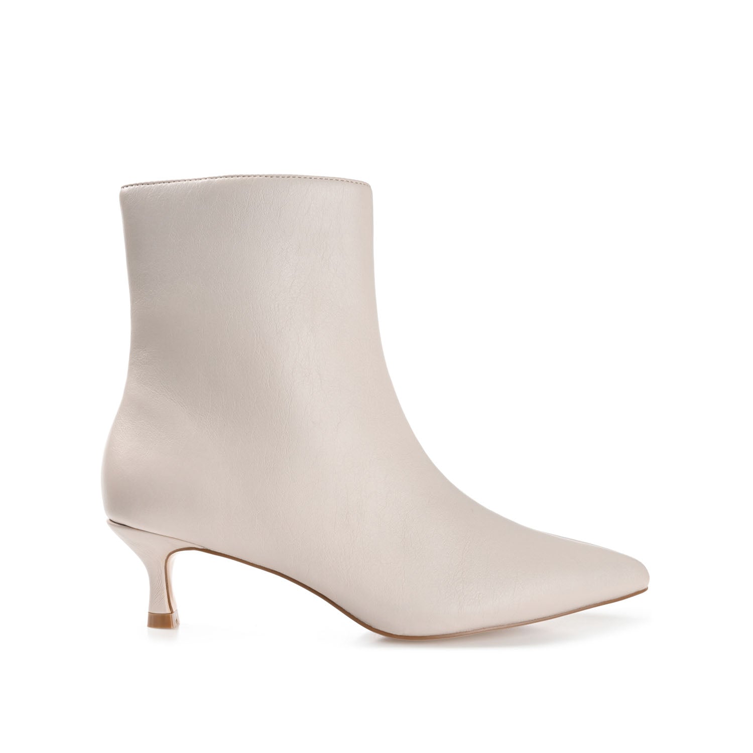 ARELY POINTED TOE BOOTIES IN VEGAN LEATHER - Stone PU