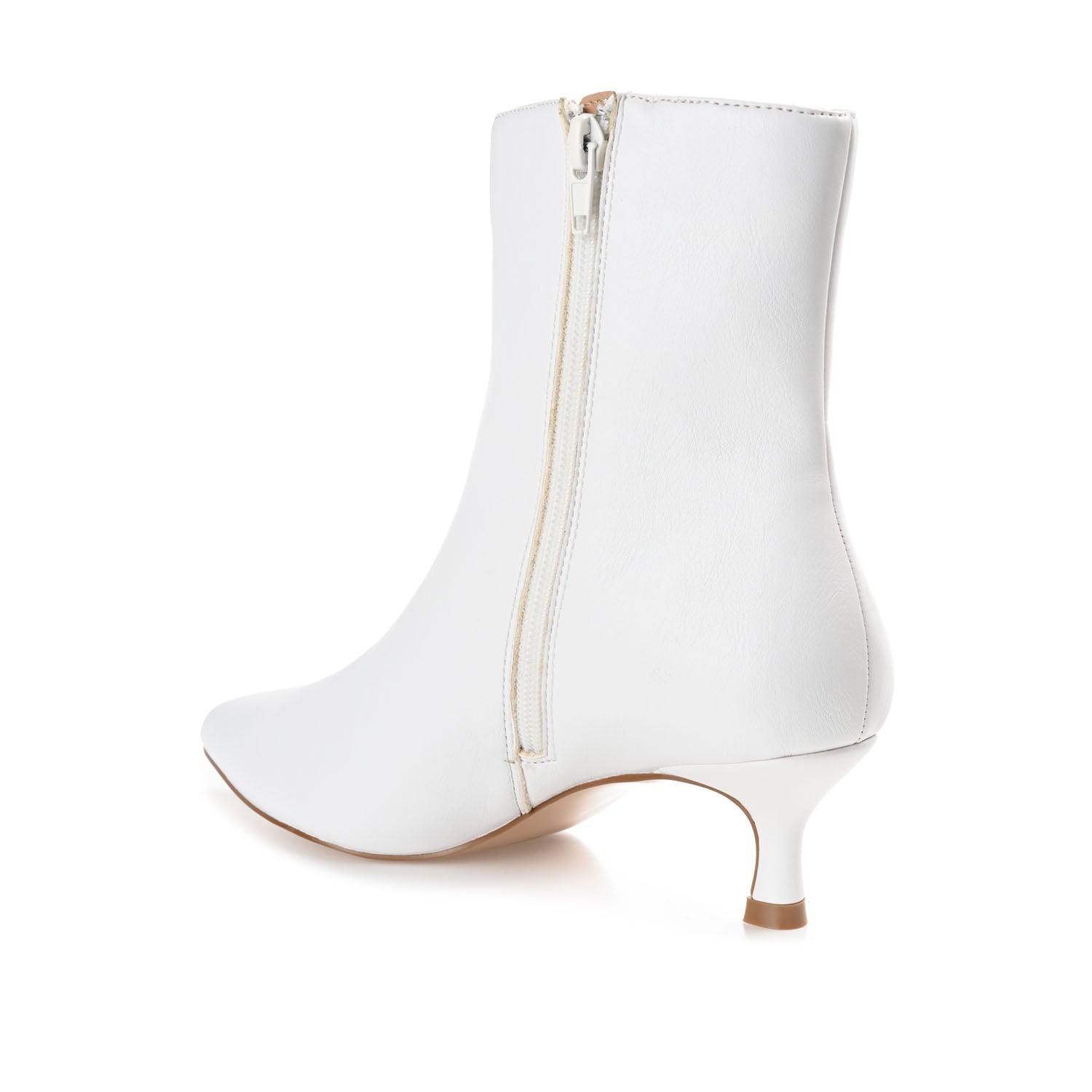 ARELY POINTED TOE BOOTIES IN VEGAN LEATHER - White PU