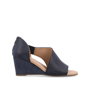 ARETHA WEDGE HEEL SANDALS IN VEGAN LEATHER - Blue PU