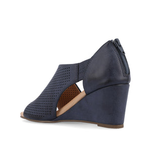 ARETHA WEDGE HEEL SANDALS IN WIDE - Blue PU