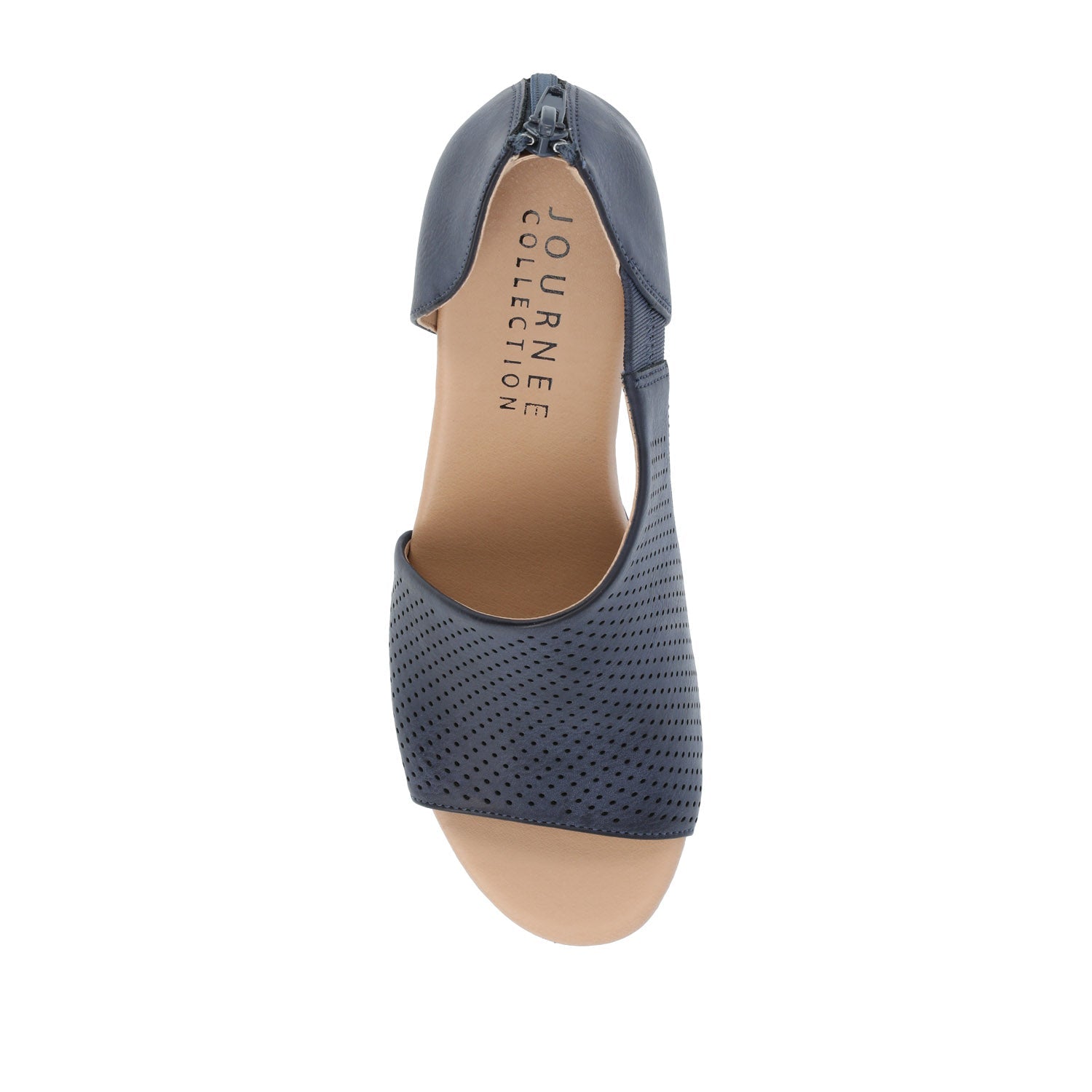 ARETHA WEDGE HEEL SANDALS IN WIDE - Blue PU