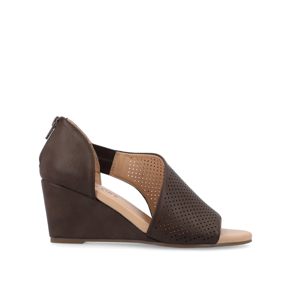 ARETHA WEDGE HEEL SANDALS IN FAUX LEATHER