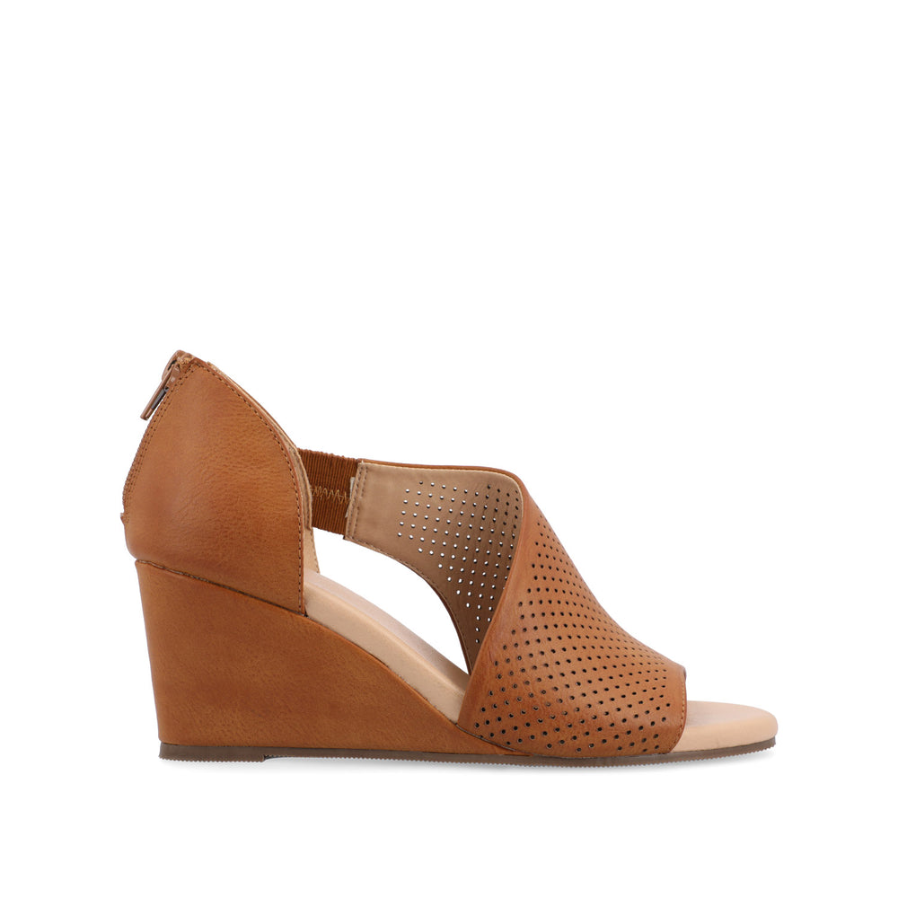 ARETHA WEDGE HEEL SANDALS IN FAUX LEATHER