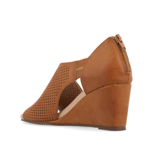 ARETHA WEDGE HEEL SANDALS IN VEGAN LEATHER - Nude PU