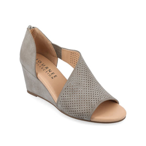 ARETHA WEDGE HEEL SANDALS IN WIDE - Grey PU