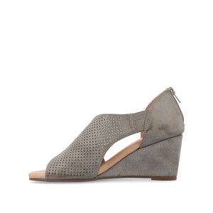 ARETHA WEDGE HEEL SANDALS IN WIDE - Grey PU