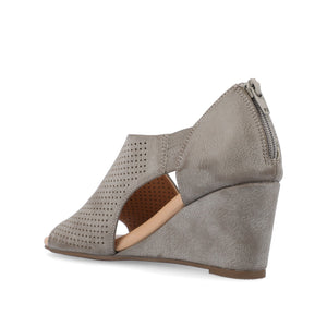 ARETHA WEDGE HEEL SANDALS IN WIDE - Grey PU