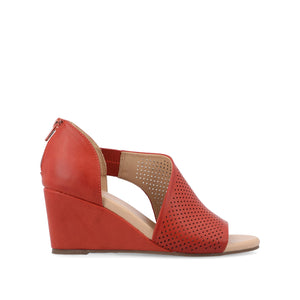 ARETHA WEDGE HEEL SANDALS IN WIDE - Rust PU