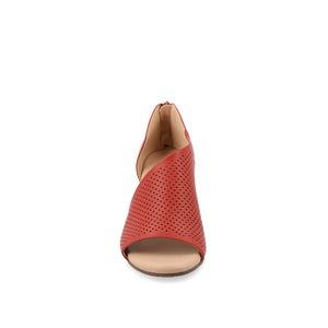 ARETHA WEDGE HEEL SANDALS IN VEGAN LEATHER - Rust PU