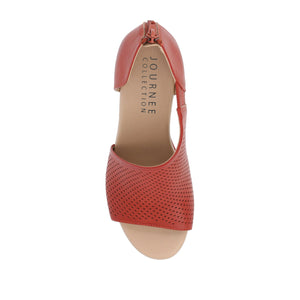 ARETHA WEDGE HEEL SANDALS IN VEGAN LEATHER - Rust PU