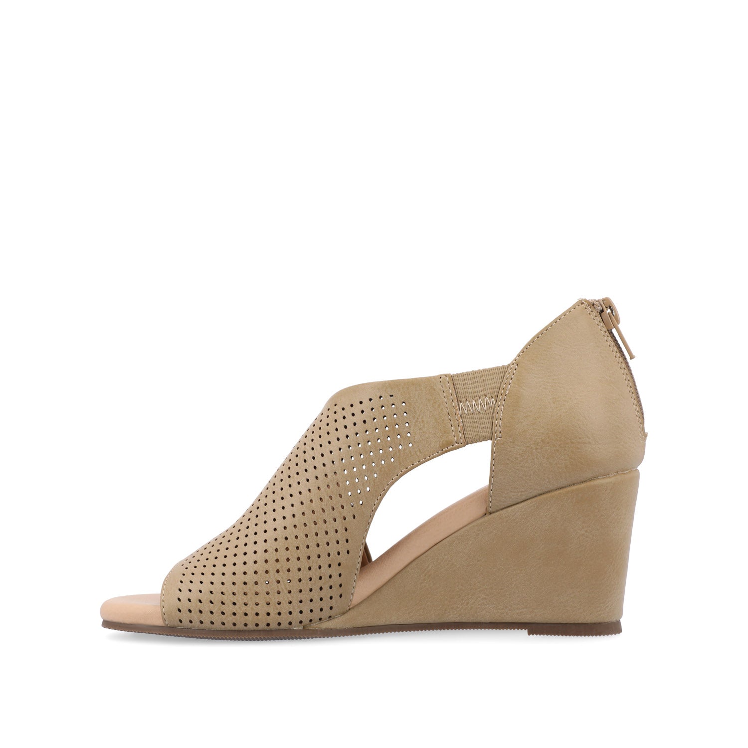 ARETHA WEDGE HEEL SANDALS IN VEGAN LEATHER - Tan PU