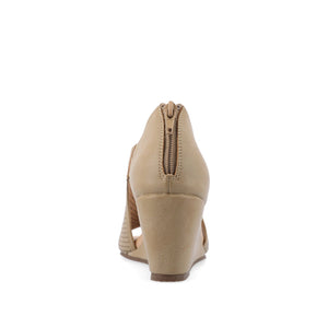 ARETHA WEDGE HEEL SANDALS IN WIDE - Tan PU