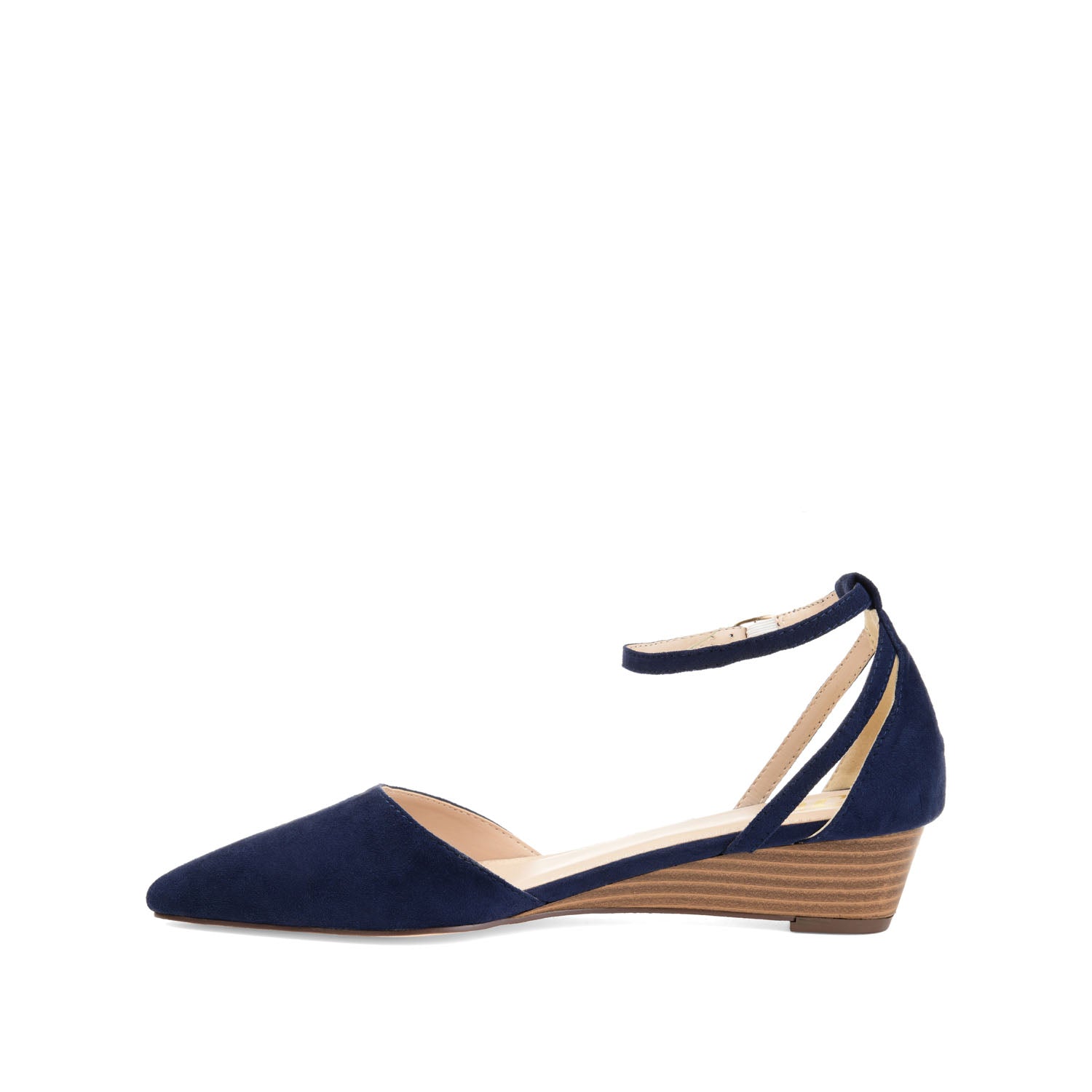 ARKIE D'ORSAY WEDGE HEELS IN FAUX SUEDE - Blue