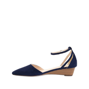 ARKIE D'ORSAY WEDGE HEELS IN FAUX SUEDE - Blue