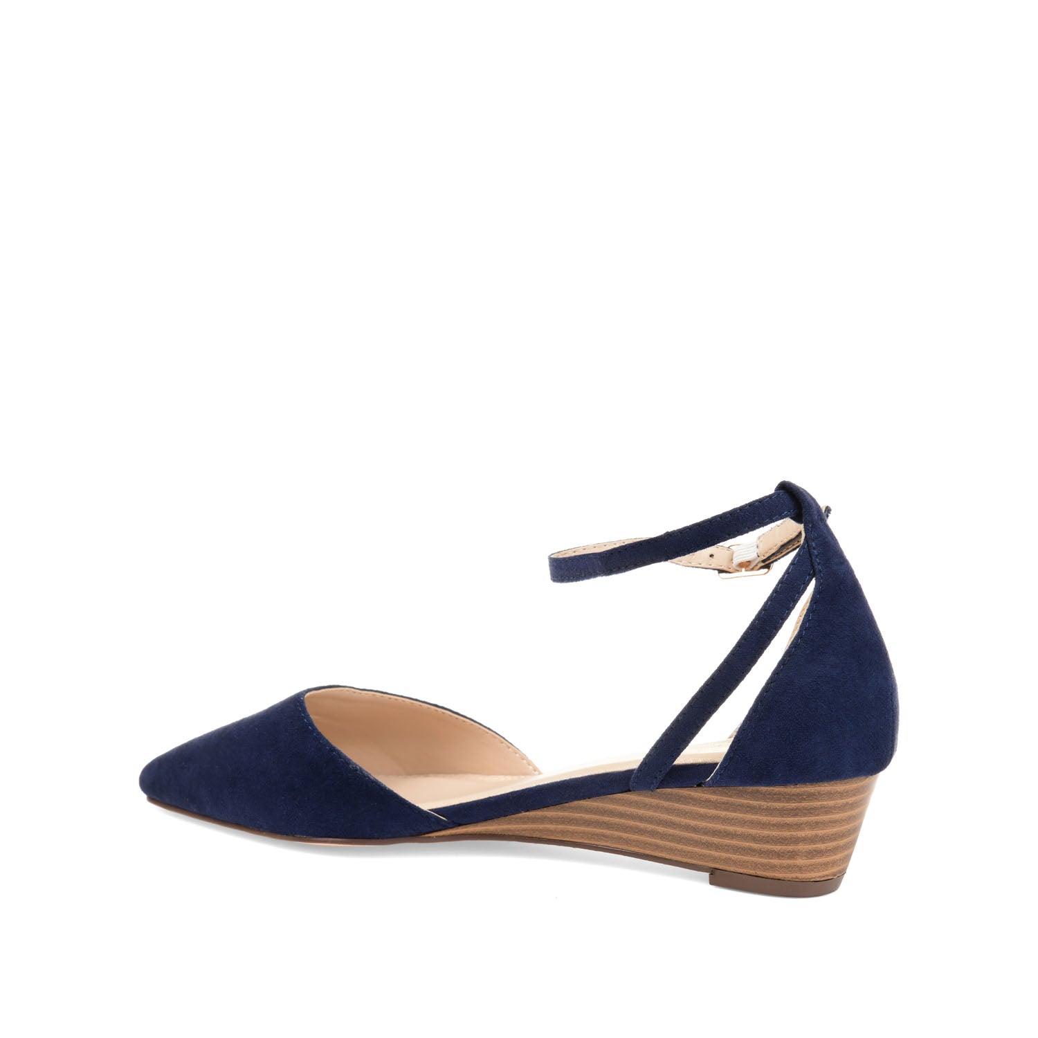 ARKIE D'ORSAY WEDGE HEELS IN FAUX SUEDE - Blue