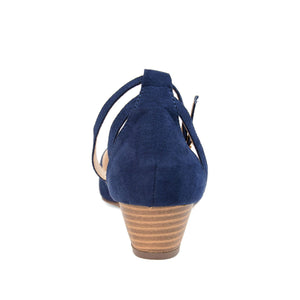 ARKIE D'ORSAY WEDGE HEELS IN FAUX SUEDE - Blue