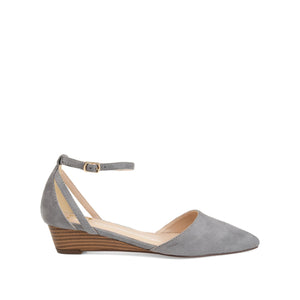 ARKIE D'ORSAY WEDGE HEELS IN FAUX SUEDE - Grey