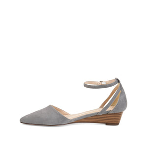ARKIE D'ORSAY WEDGE HEELS IN FAUX SUEDE - Grey
