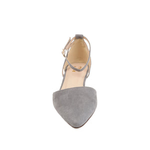 ARKIE D'ORSAY WEDGE HEELS IN FAUX SUEDE - Grey