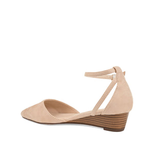 ARKIE D'ORSAY WEDGE HEELS IN FAUX SUEDE - Nude