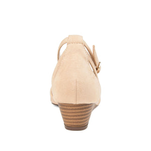 ARKIE D'ORSAY WEDGE HEELS IN FAUX SUEDE - Nude