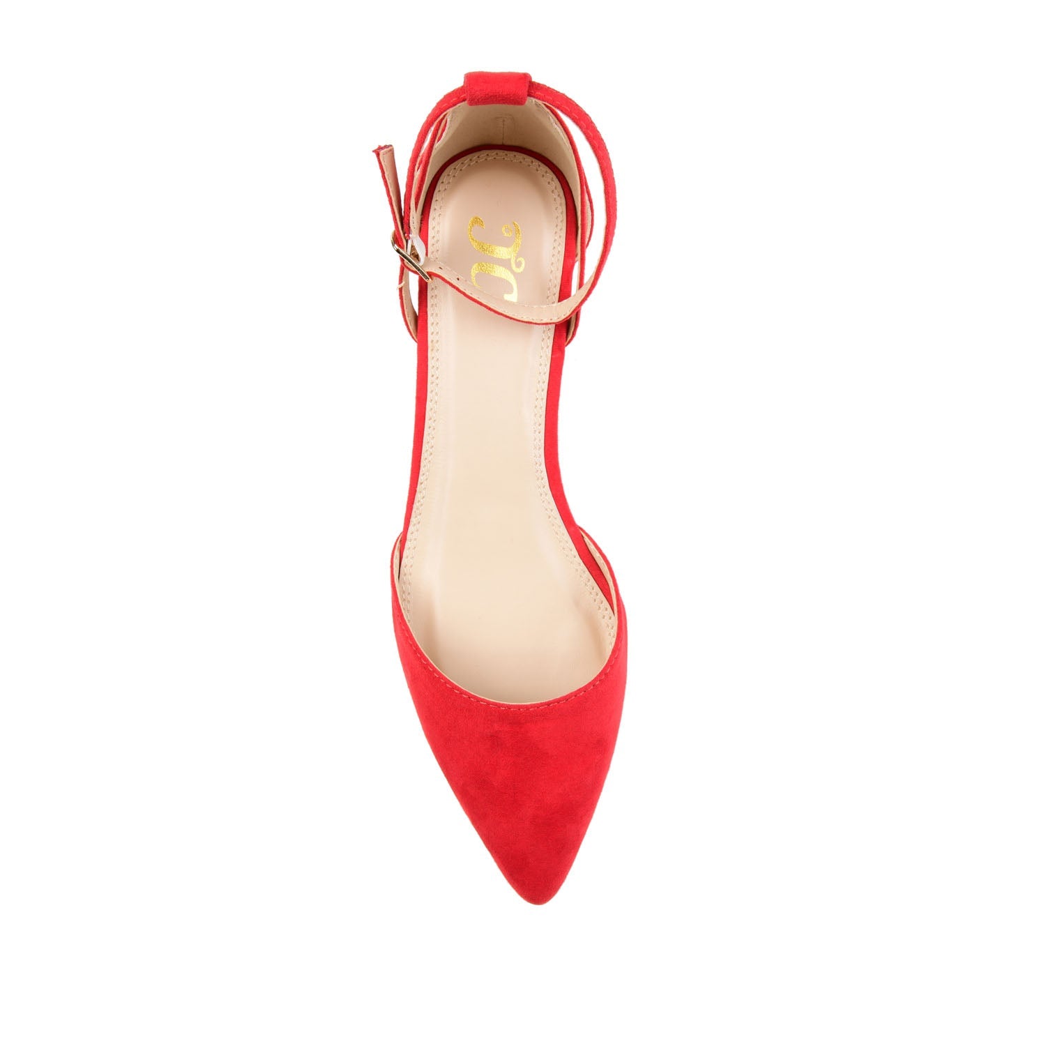 ARKIE D'ORSAY WEDGE HEELS IN FAUX SUEDE - Red