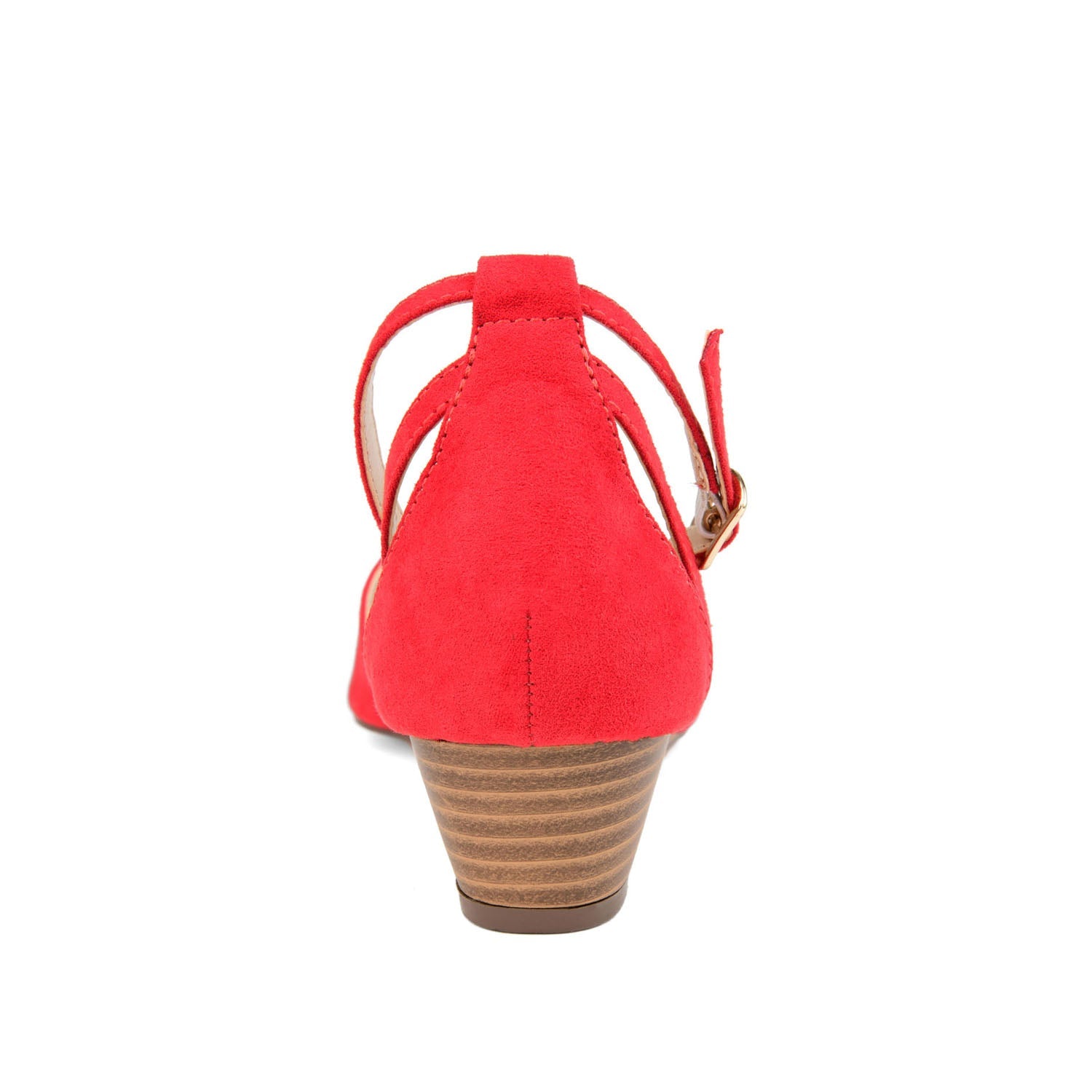 ARKIE D'ORSAY WEDGE HEELS IN FAUX SUEDE - Red