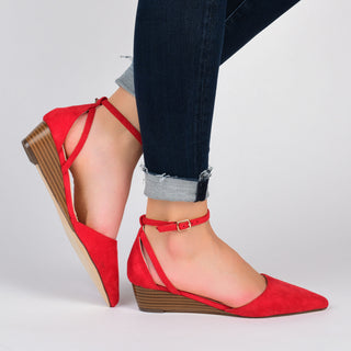 ARKIE D'ORSAY WEDGE HEELS IN FAUX SUEDE