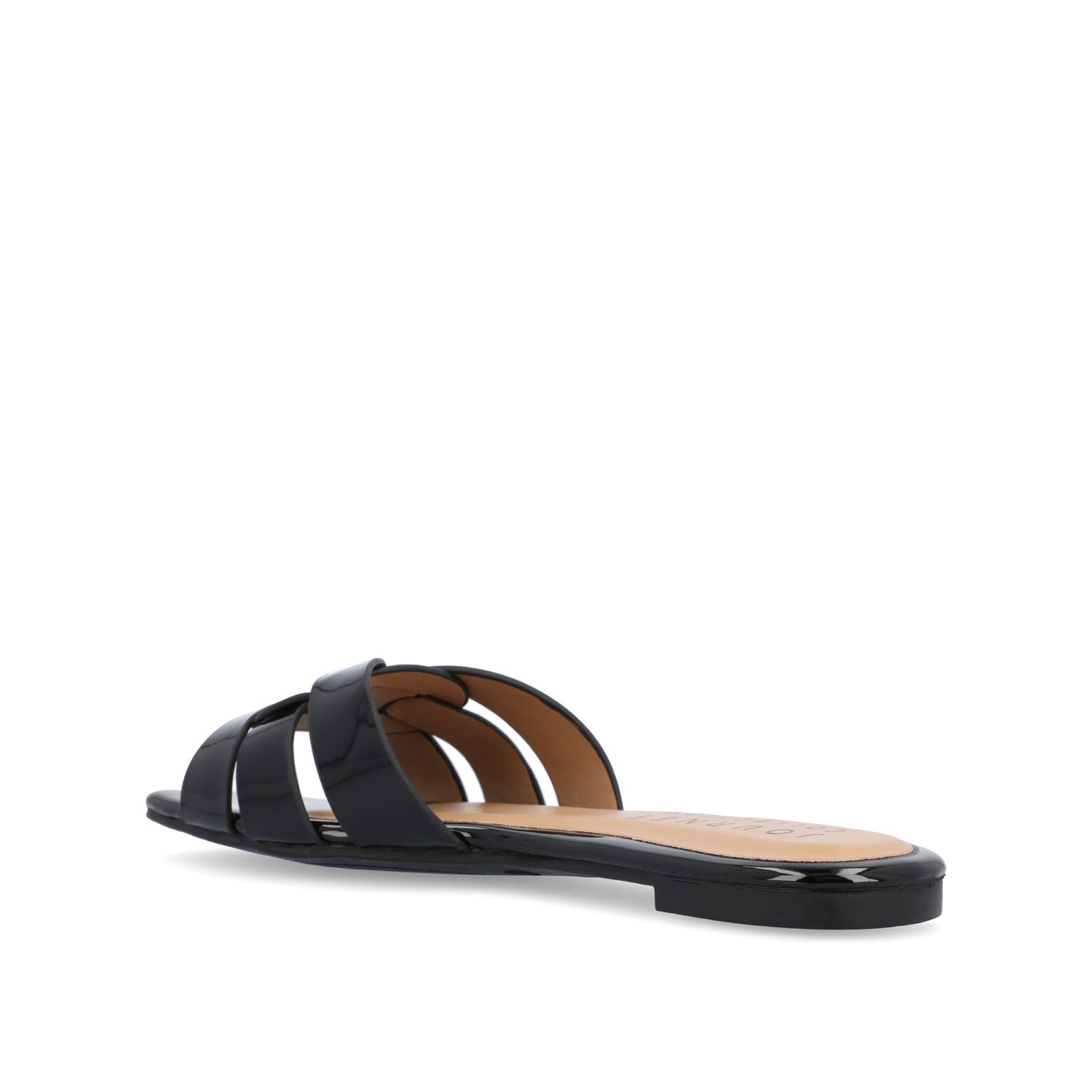 ARRINA BASIC PATENT SLIDE SANDALS IN WIDE - Black Patent