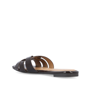 ARRINA BASIC PATENT SLIDE SANDALS IN WIDE