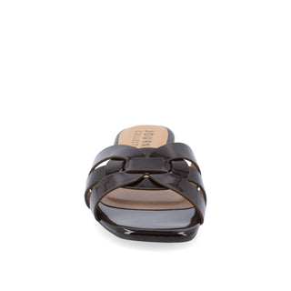 ARRINA BASIC PATENT SLIDE SANDALS IN WIDE