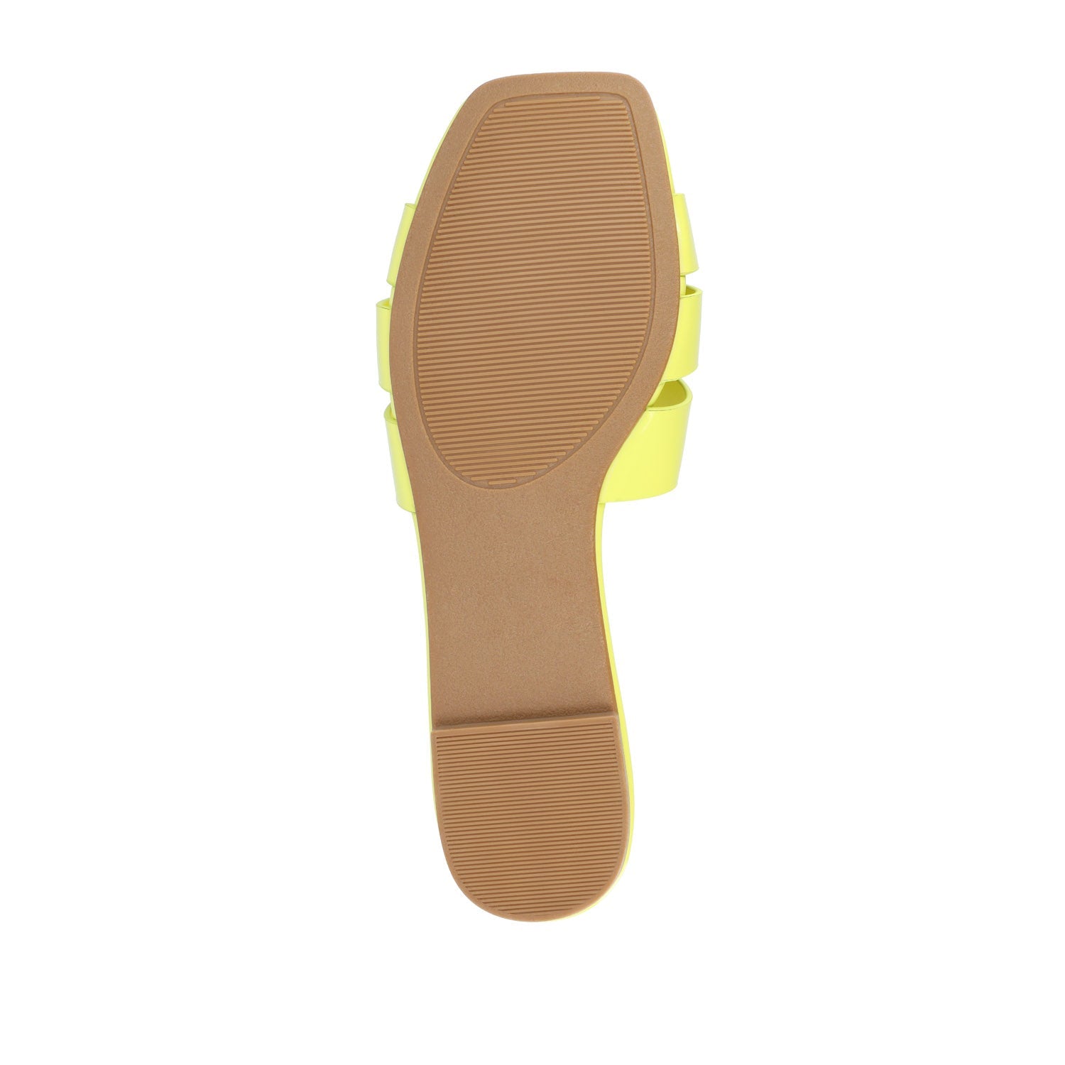 ARRINA SLIDE SANDALS IN STATEMENT PATENT - Yellow Patent