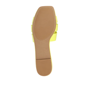 ARRINA SLIDE SANDALS IN STATEMENT PATENT - Yellow Patent