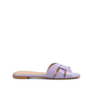 ARRINA SLIDE SANDALS IN STATEMENT PATENT - Lilac Patent