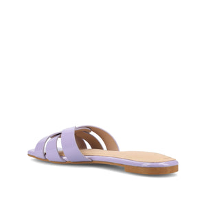 ARRINA SLIDE SANDALS IN STATEMENT PATENT - Lilac Patent