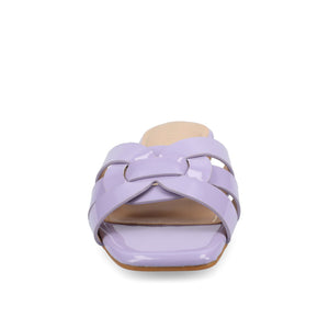 ARRINA SLIDE SANDALS IN STATEMENT PATENT - Lilac Patent