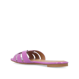 ARRINA SLIDE SANDALS IN STATEMENT PATENT - Purple Patent