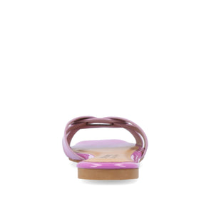 ARRINA SLIDE SANDALS IN STATEMENT PATENT - Purple Patent