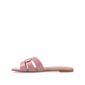 ARRINA SLIDE SANDALS IN STATEMENT PATENT - Rose Patent