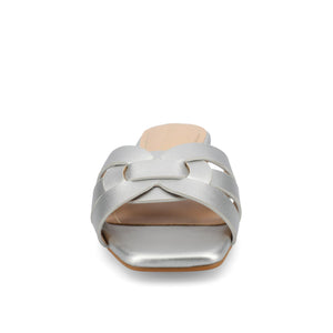 ARRINA SLIDE SANDALS IN BASIC PATENT - Silver PU