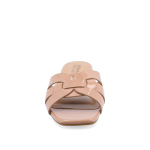 ARRINA SLIDE SANDALS IN BASIC PATENT - Taupe Patent