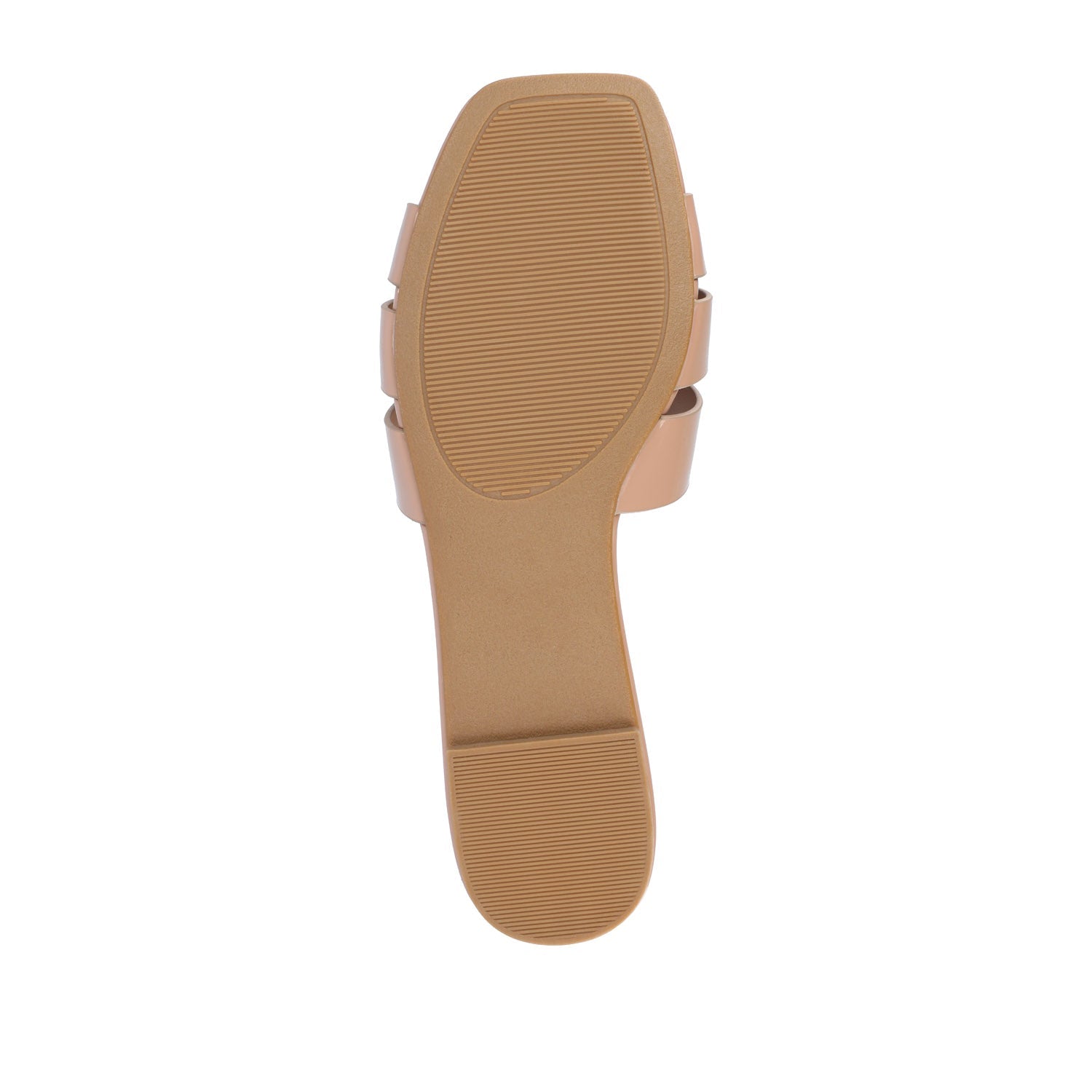 ARRINA BASIC PATENT SLIDE SANDALS IN WIDE - Taupe Patent