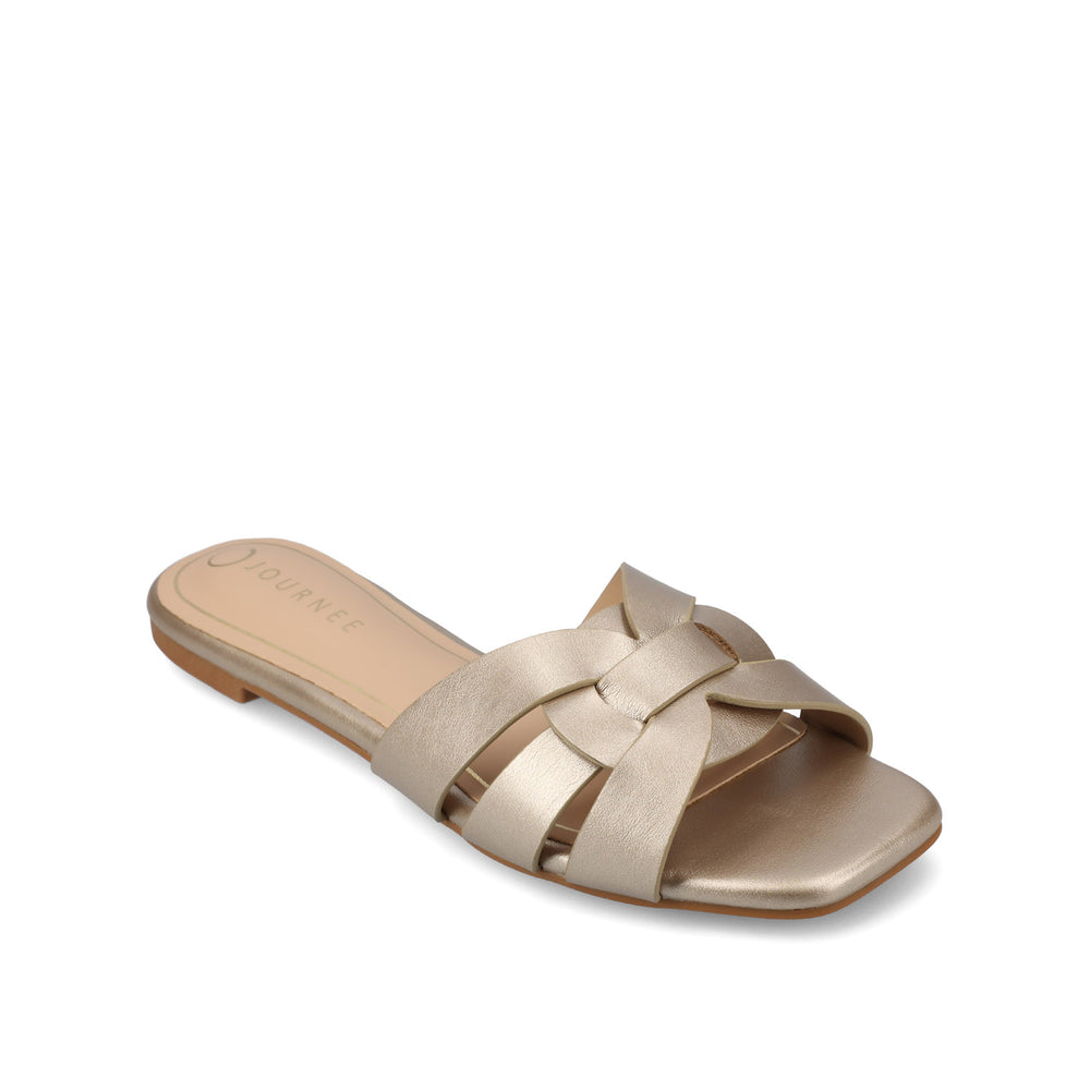 ARRINA BASIC PATENT SLIDE SANDALS IN WIDE