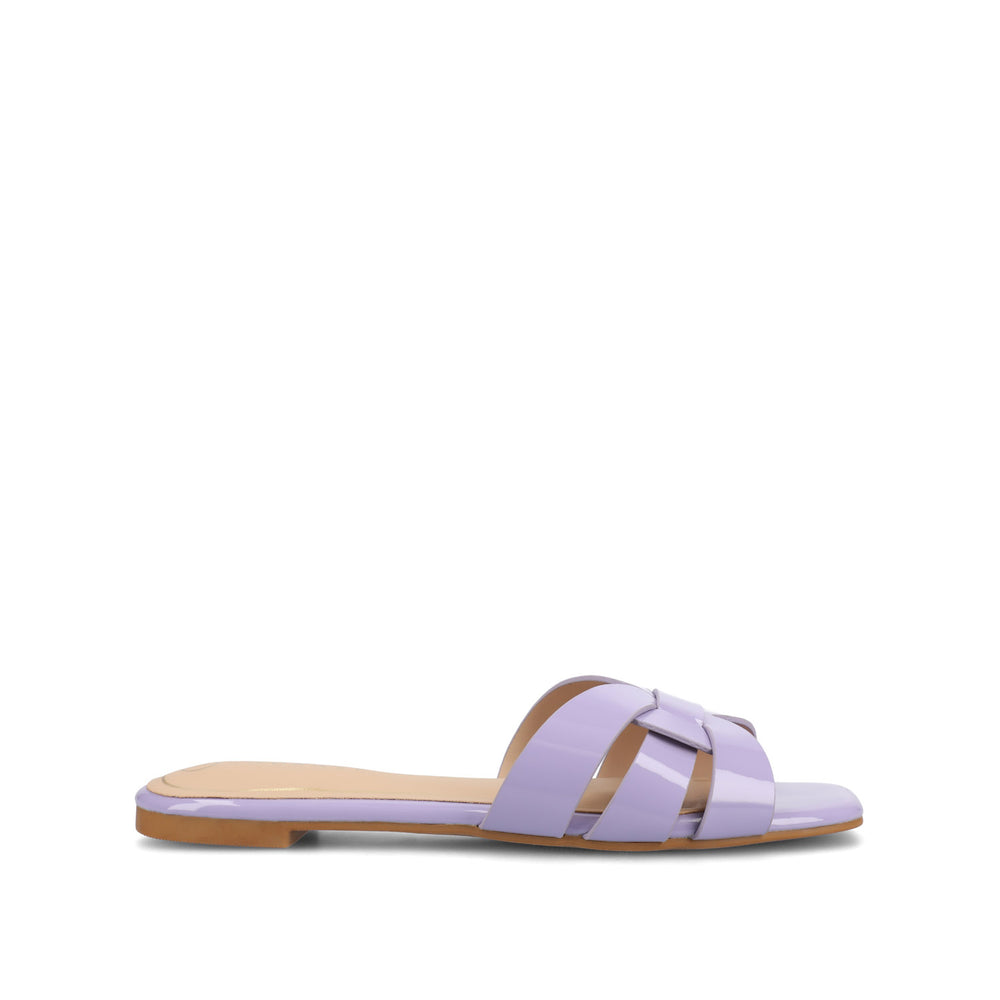 ARRINA BASIC PATENT SLIDE SANDALS IN WIDE