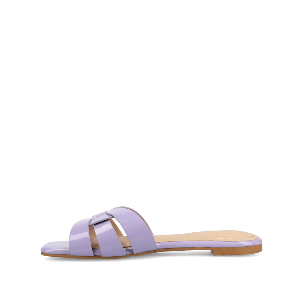 ARRINA BASIC PATENT SLIDE SANDALS IN WIDE