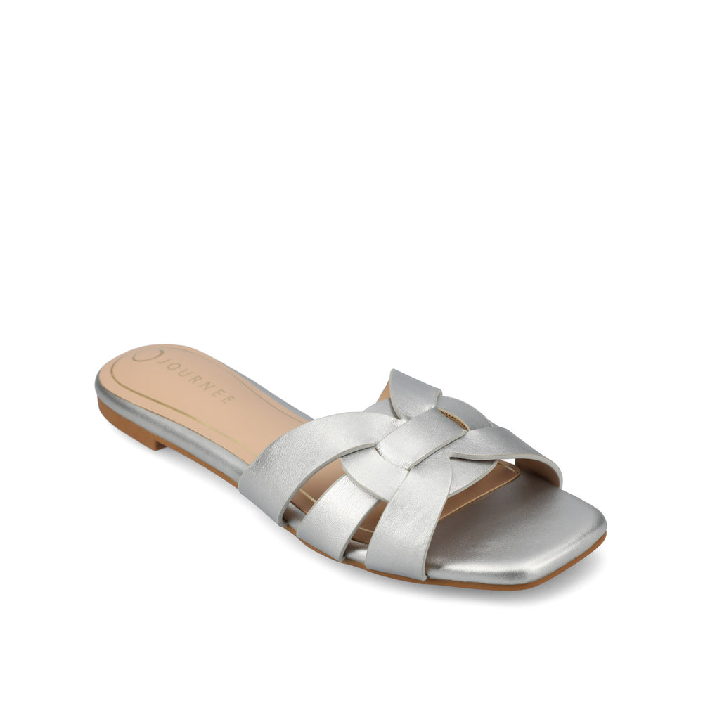 ARRINA BASIC PATENT SLIDE SANDALS IN WIDE