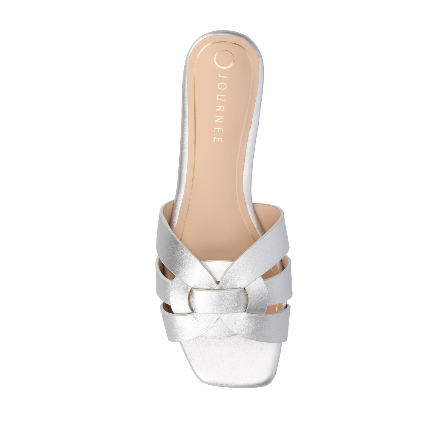 ARRINA BASIC PATENT SLIDE SANDALS IN WIDE - Silver PU