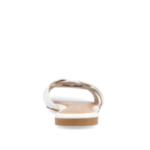 ARRINA BASIC PATENT SLIDE SANDALS IN WIDE - White Patent