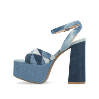 ASHERBY STRAPPY HEELED SANDALS IN FABRIC