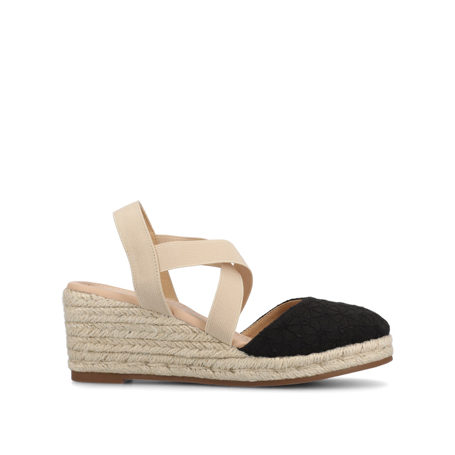 ASHLEE ESPADRILLE WEDGE SANDALS - Black